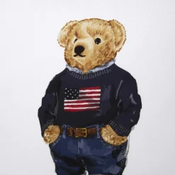 Yves Delorme Coussin Flag Sweater Bear- Coussins
